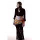 Foulard de danse orientale en velours et strass orange