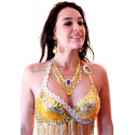 Collier oriental bleu roy et or