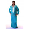 Robe inspiration marocaine broderies et strass verte