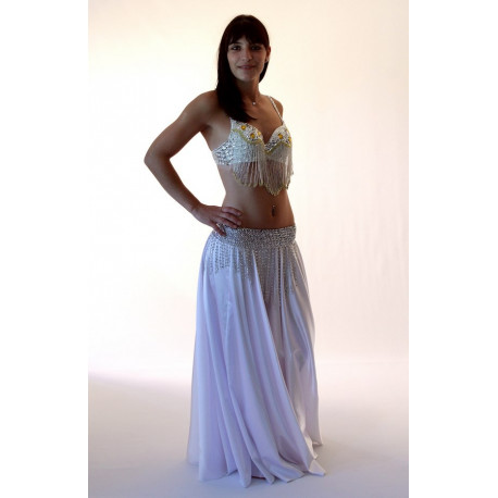 Costume oriental 3 pièces blanc et argent