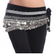 Ceinture de danse orientale velours noir argent