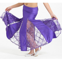 Jupe sirène de danse orientale enfant motifs losange violet