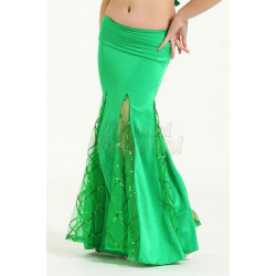 Jupe sirène de danse orientale enfant motifs losange vert intense