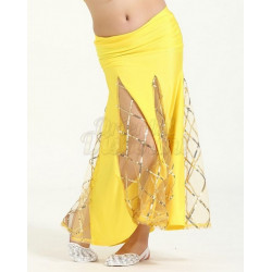 Jupe sirène de danse orientale enfant motifs losange jaune