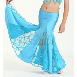 Jupe sirène de danse orientale enfant motifs losange bleu clair