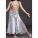Jupe sirène de danse orientale enfant motifs losange blanc