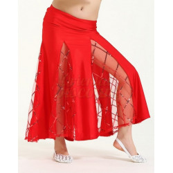 Jupe sirène de danse orientale enfant motifs losange rouge
