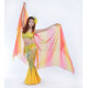 Voile rectangulaire de danse orientale rose jaune