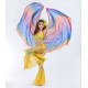 Voile rectangulaire de danse orientale bleu violet orange