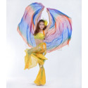 Voile rectangulaire de danse orientale bleu violet orange