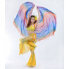 Voile rectangulaire de danse orientale bleu violet orange