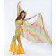 Voile rectangulaire de danse orientale orange vert jaune