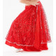 Jupe doublée satinée de danse orientale enfant rouge