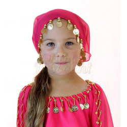 Foulard de tête de danse orientale enfant fuschia