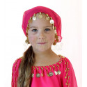 Foulard de tête de danse orientale enfant fuschia