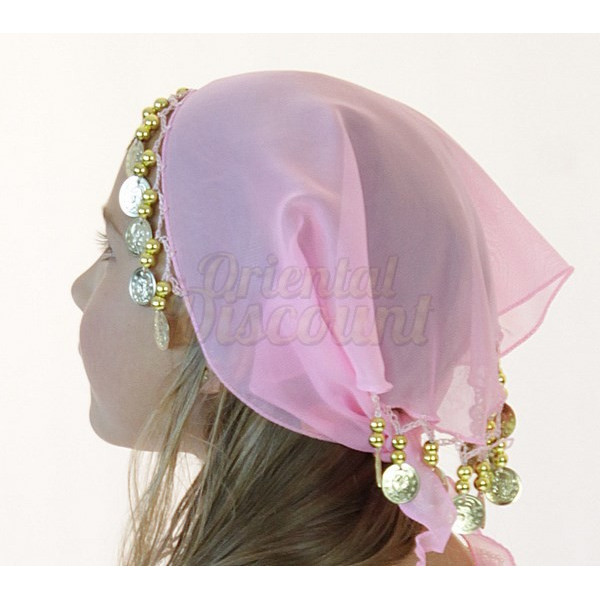 Foulard de danse orientale brillant rose poudré - 19,90 €