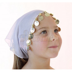 Foulard de tête de danse orientale enfant blanc