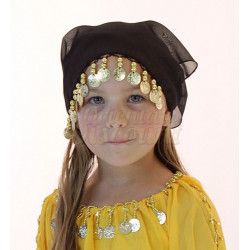 Foulard de tête de danse orientale enfant noir