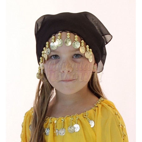 Foulard de tête de danse orientale enfant noir