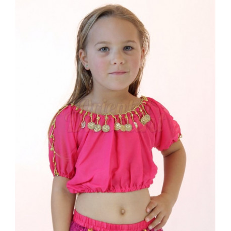 Brassière enfant de danse orientale fuschia
