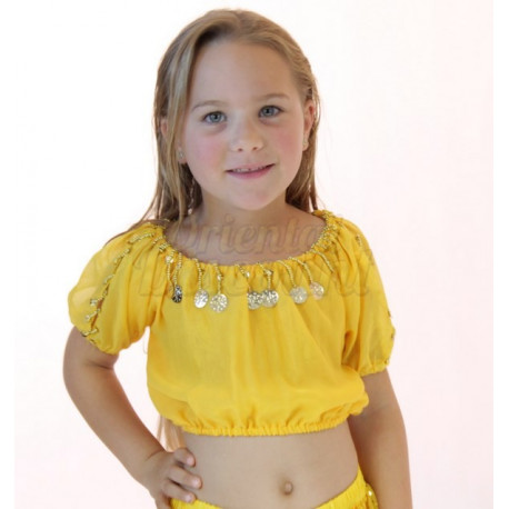 Brassière enfant de danse orientale jaune