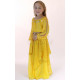 Brassière enfant de danse orientale à manches longues jaune