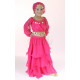 Brassière enfant de danse orientale à manches longues fuschia