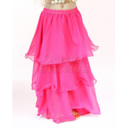 Jupe orientale de danse enfant 3 volants fuschia