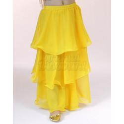 Jupe orientale de danse enfant 3 volants jaune