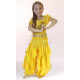 Pantalon enfant de danse orientale à voiles et grelots jaune