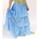 Jupe orientale de danse enfant 3 volants bleu ciel
