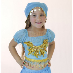 Foulard de tête de danse orientale enfant turquoise