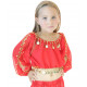 Brassière enfant de danse orientale à manches longues rouge