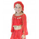 Brassière enfant de danse orientale à manches longues rouge