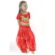 Pantalon enfant de danse orientale à voiles et grelots rouge