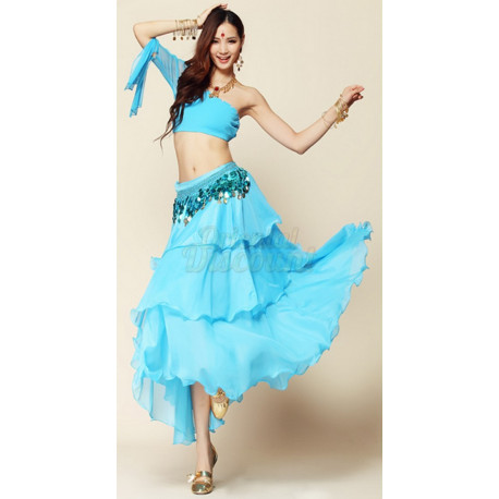 Costume de danse orientale complet bleu ciel