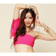 Top de danse orientale à manche fuschia