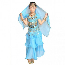 Tenue enfant de danse orientale 2 pièces bleu ciel
