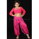 Costume de danse orientale top sarouel enfant fuschia
