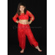 Costume de danse orientale top sarouel enfant rouge
