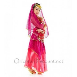 Costume de danse orientale enfant fuschia 2 pièces