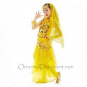 Costume de danse orientale enfant jaune 2 pièces
