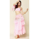 Costume de danse orientale 3 pèces rose clair