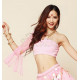 Costume de danse orientale 3 pèces rose clair