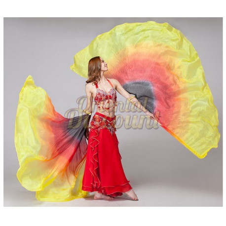 Aile d'isis de danse orientale en soie braises