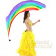 Veil poi en soie de danse orientale pour une main Rainbow 
