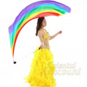 Veil poi en soie de danse orientale pour une main Rainbow 