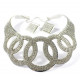Collier parure strass argenté cercles