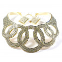 Collier parure strass doré cercles