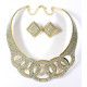 Collier parure strass doré cercles